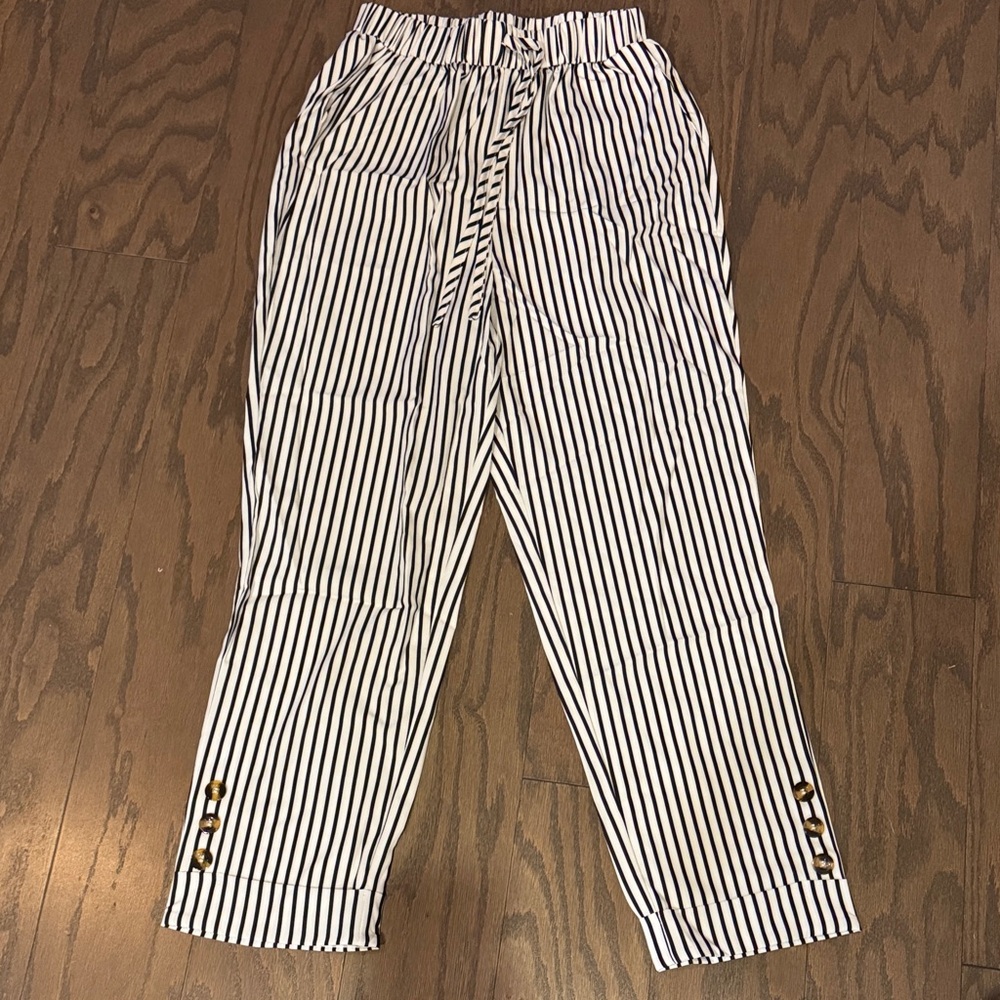 Striped Black and White Kids Bottoms